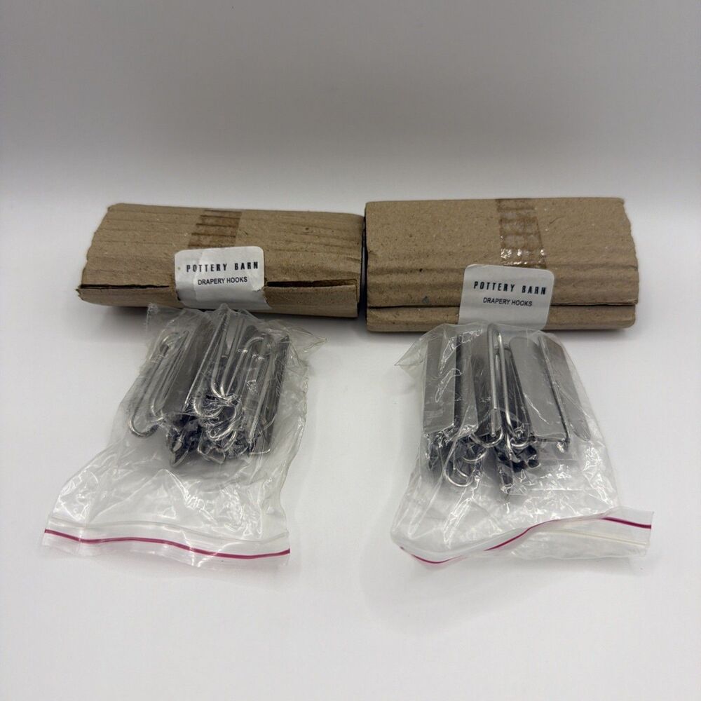 Lot Of 24 Pottery Barn Drapery Hook 1.5 Inch Silver Color Metal Slide Pin
